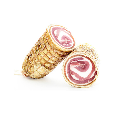 Pancetta Stagionata Arrotolata 200g Vendita online di Salumi Calabresi